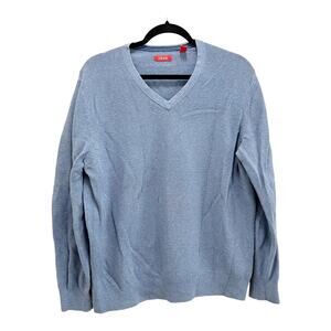 Izod Men's Blue V-Neck Knit Pullover Sweater Size Large